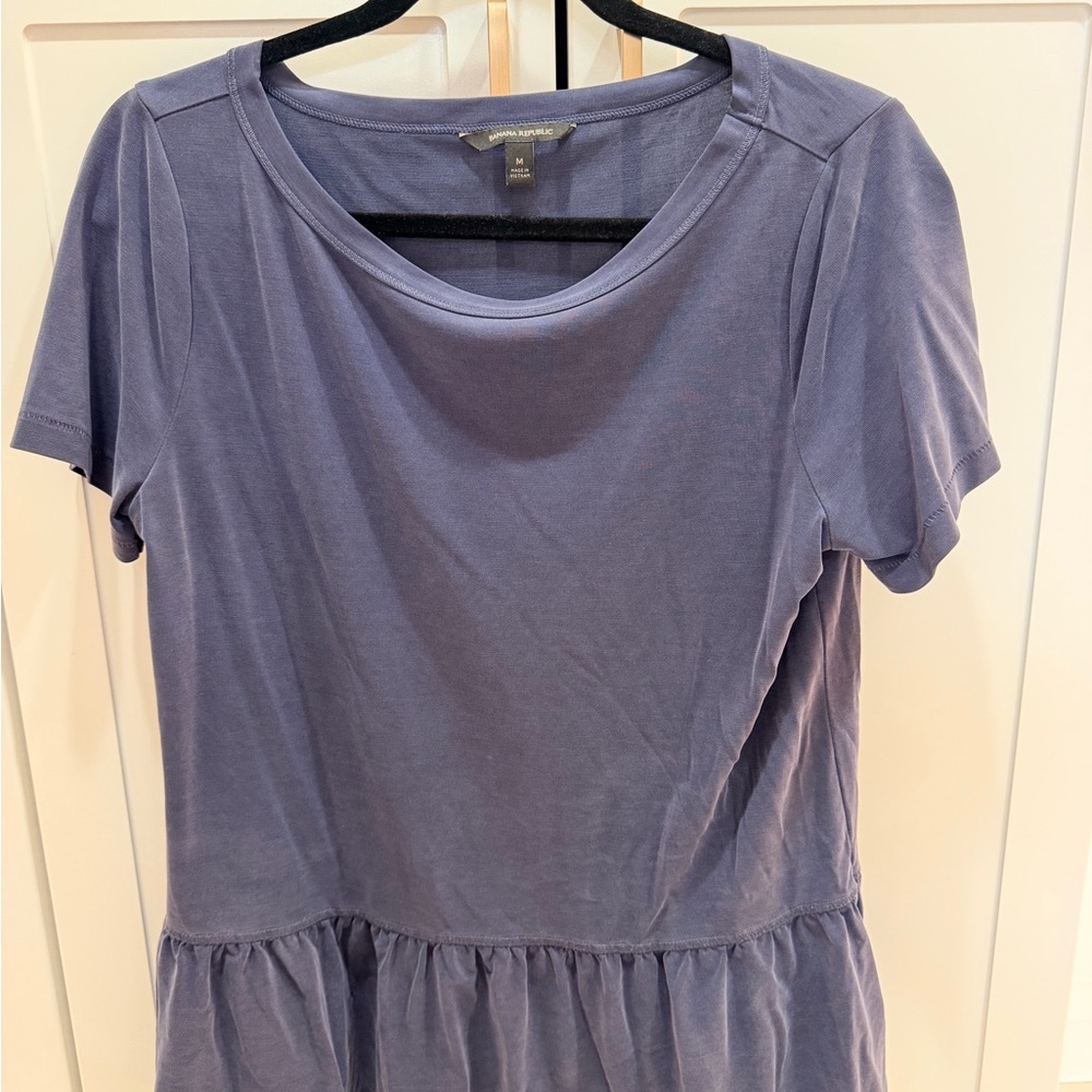 Casual Peplum Top - Blue